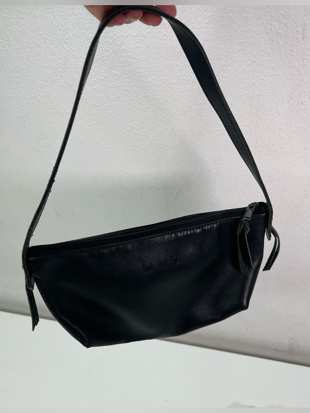 Jon Hart Design Black Leather Purse Mini Shoulder Bag Minimalist Preppy Classic
